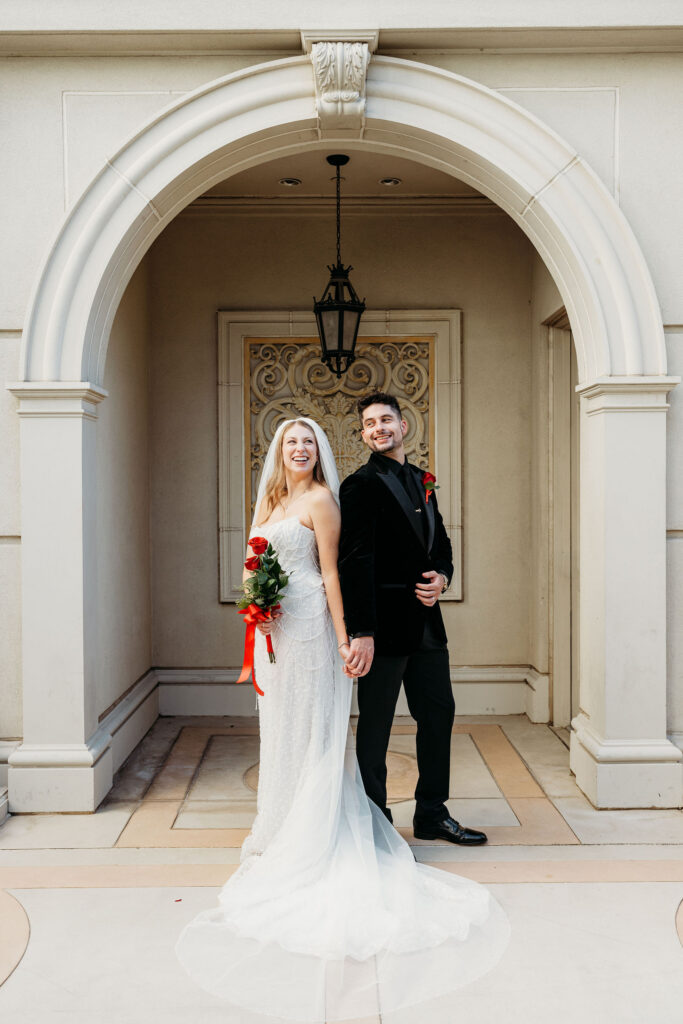 Bride and groom at their dream bridal portraits