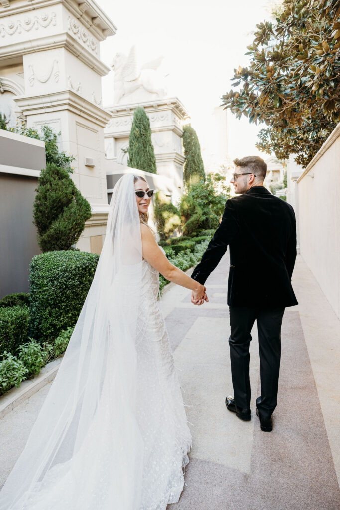 Fun and playful bridal portraits at Caesars Palace