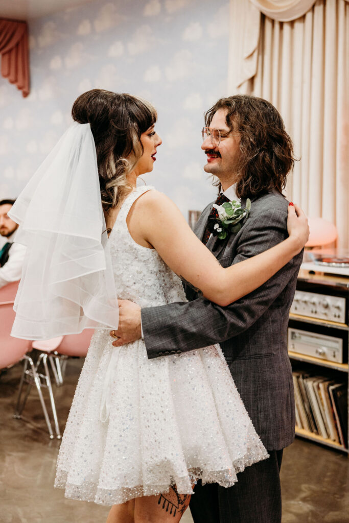 Desiree & Ryan’s Artsy Las Vegas Elopement at Sure Thing Chapel and Fremont Street
