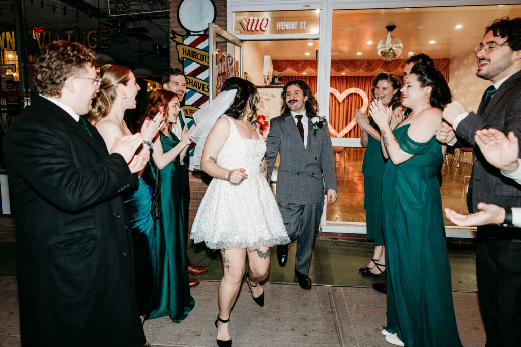 Newly married couple after their ceremony