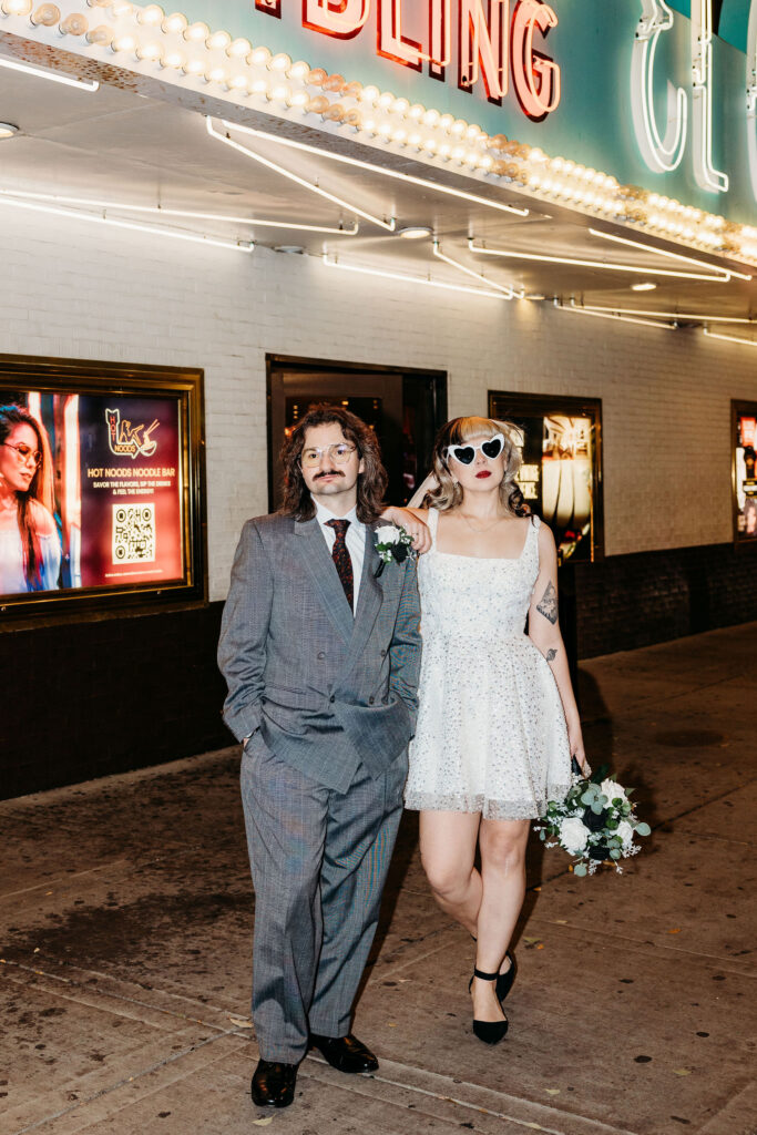 Playfull bridal portraits in downtown Las Vegas