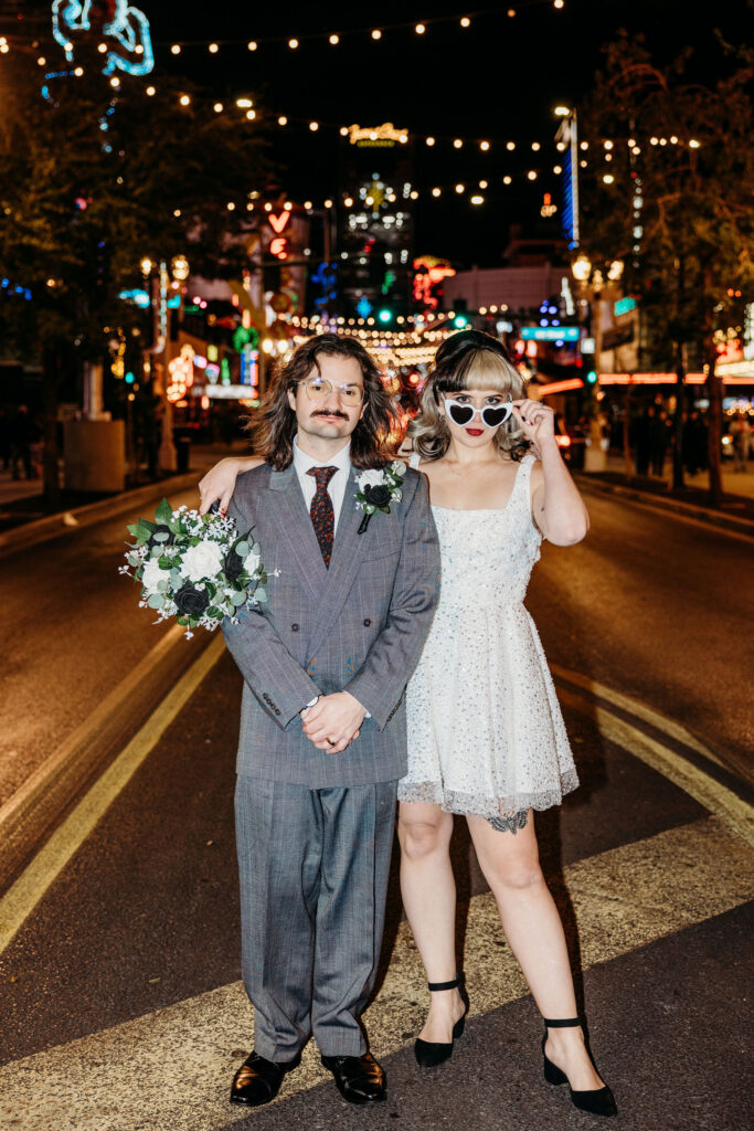 Playful bridal session in downtown Las Vegas