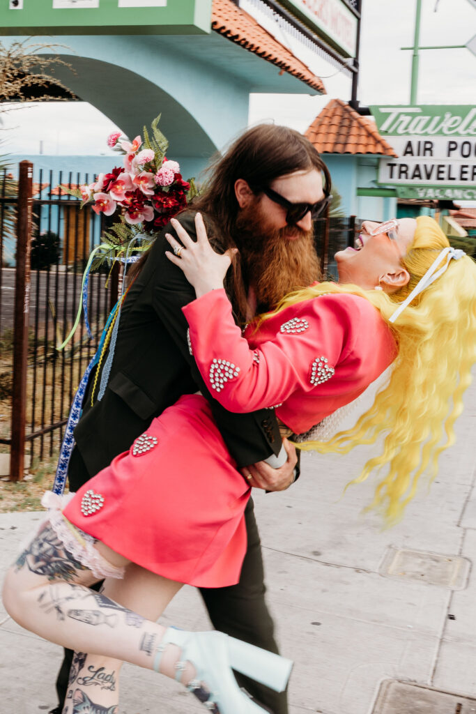 playful bridal portraits in las vegas