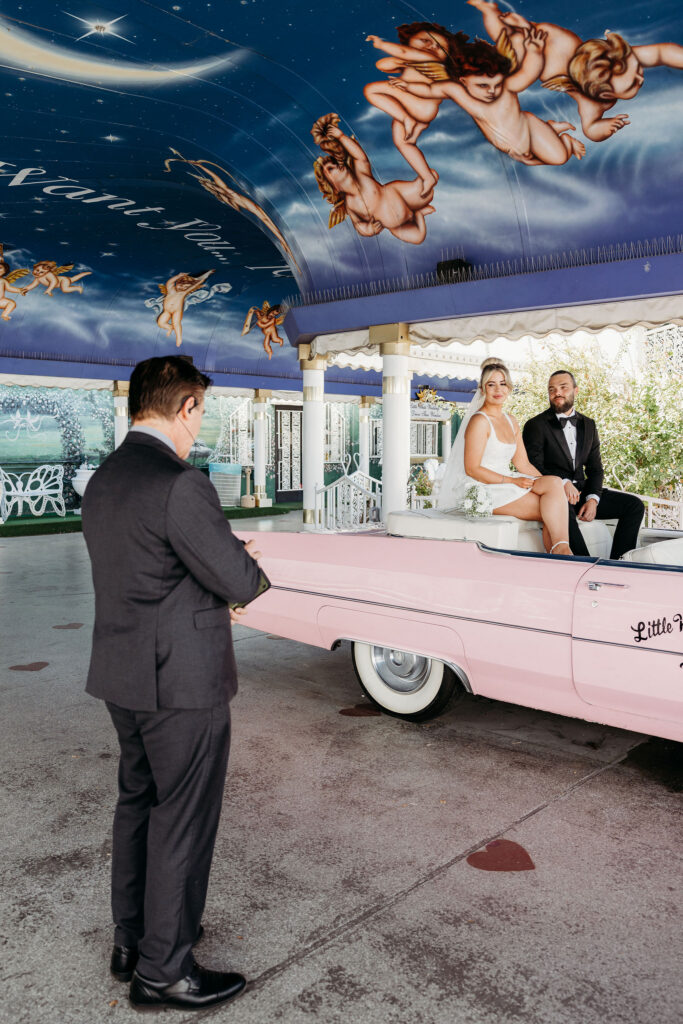bride and groom at their intimate wedding ceremony