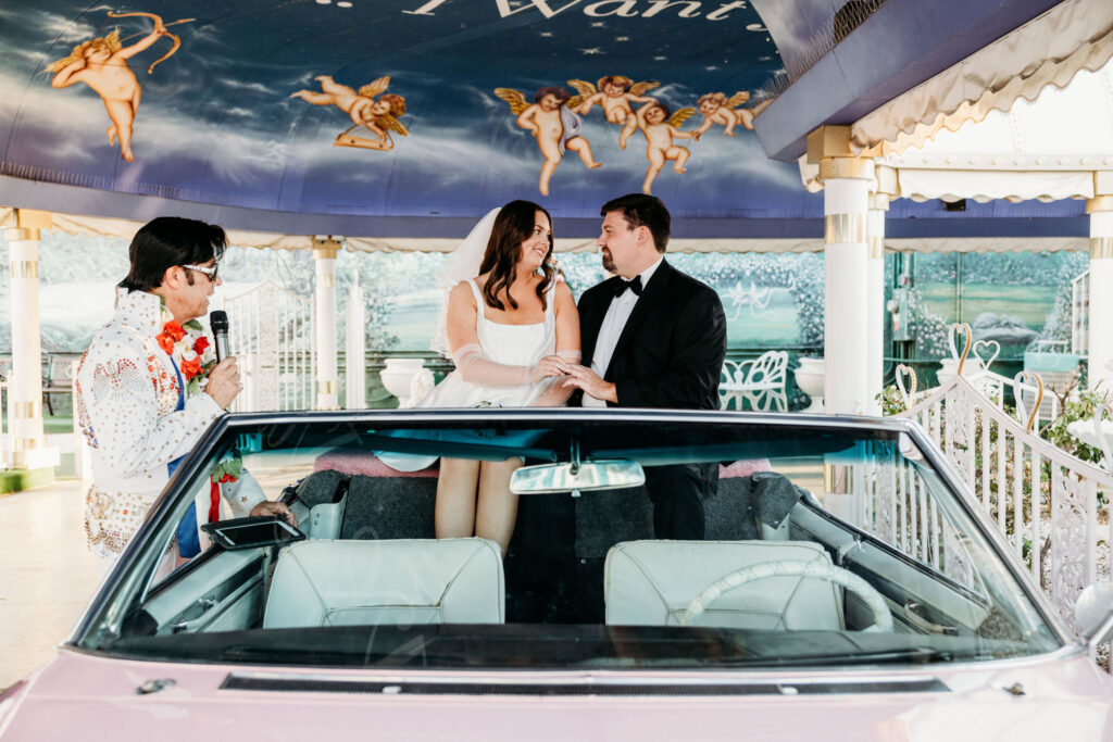 cute picture of the bride and groom smiling at each other