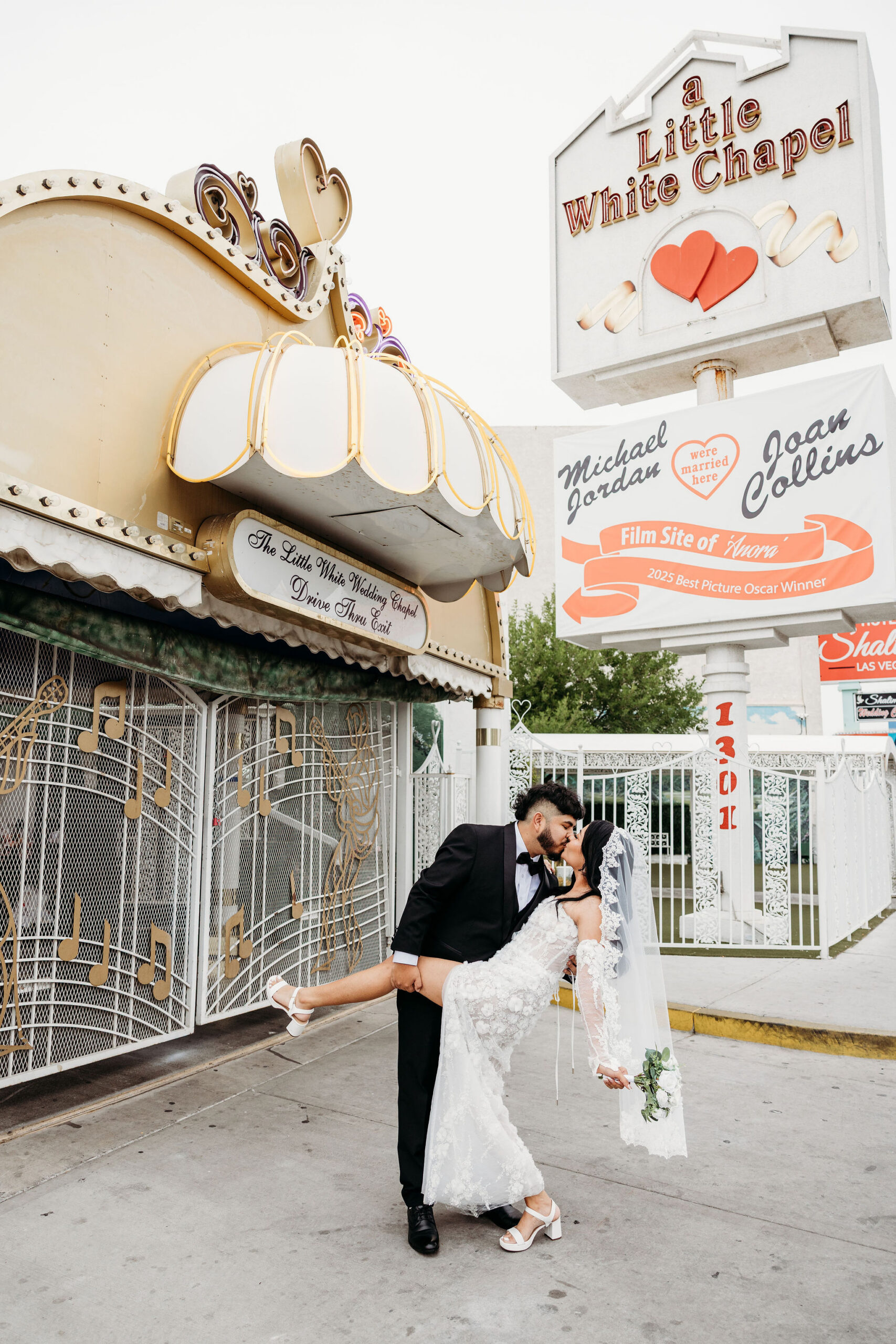 cute picture of the newlyweds kissing