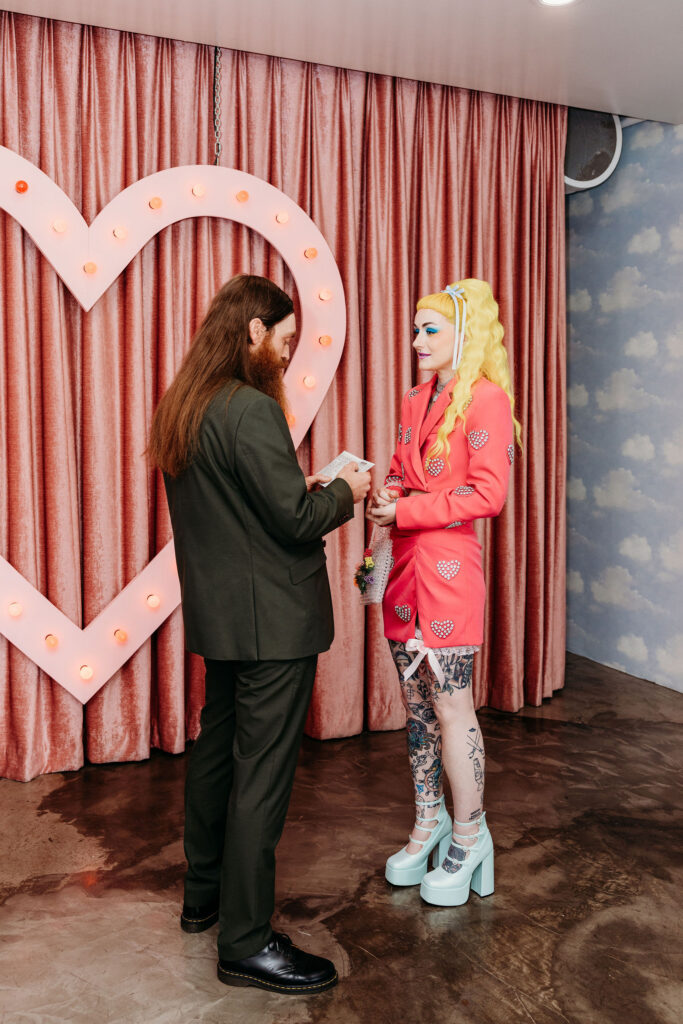 bride and groom at their intimate elopement ceremony