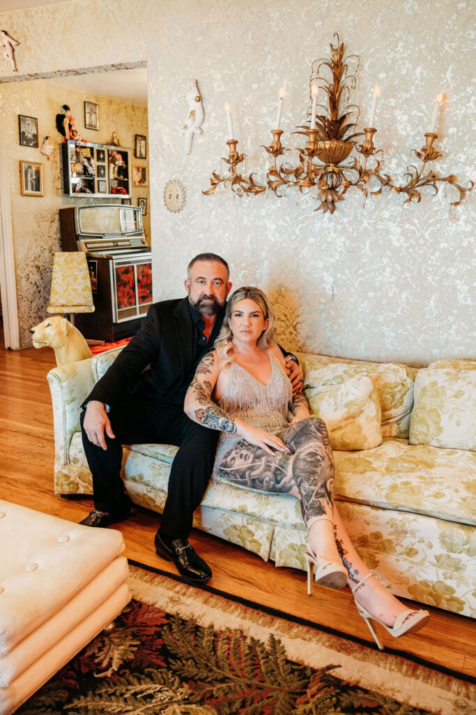 cute picture of the bride and groom at their dream photoshoot