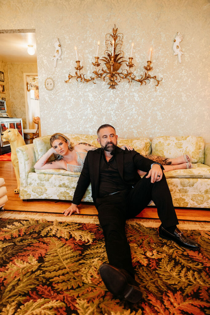 cute picture of the bride and groom at their dream photoshoot