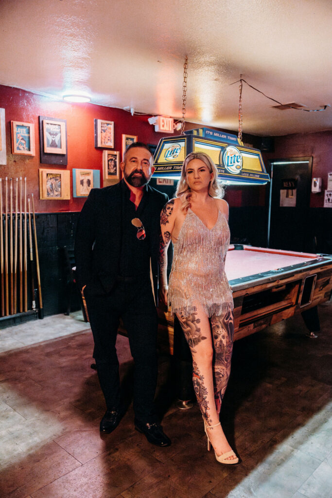 bride and groom at their dream session in las vegas