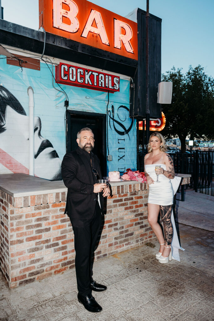 couple celebrating their vow renewal with