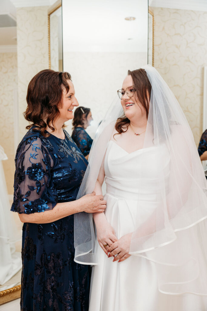 Cute picture of the bride and her mom
