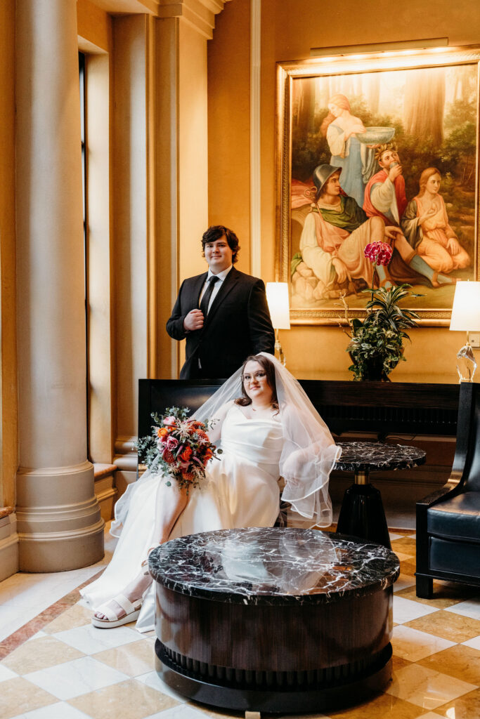 Bride and groom at their dream photo shoot