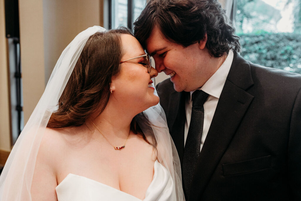 Bride and groom at their intimate Las Vegas wedding