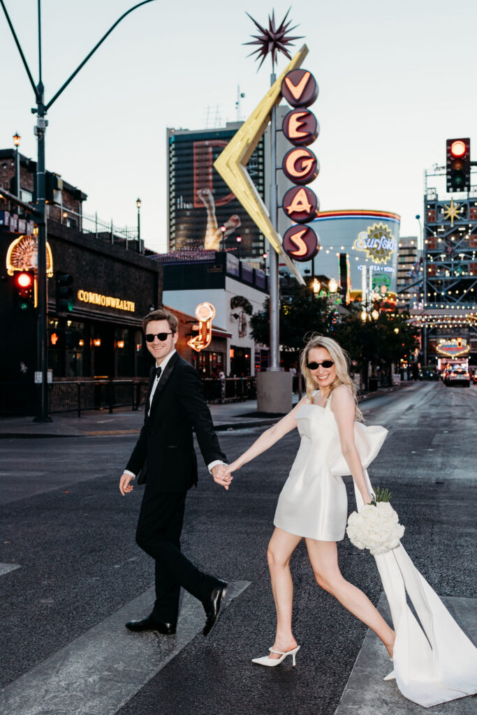 Golden hour bridal session in downtown Las Vegas