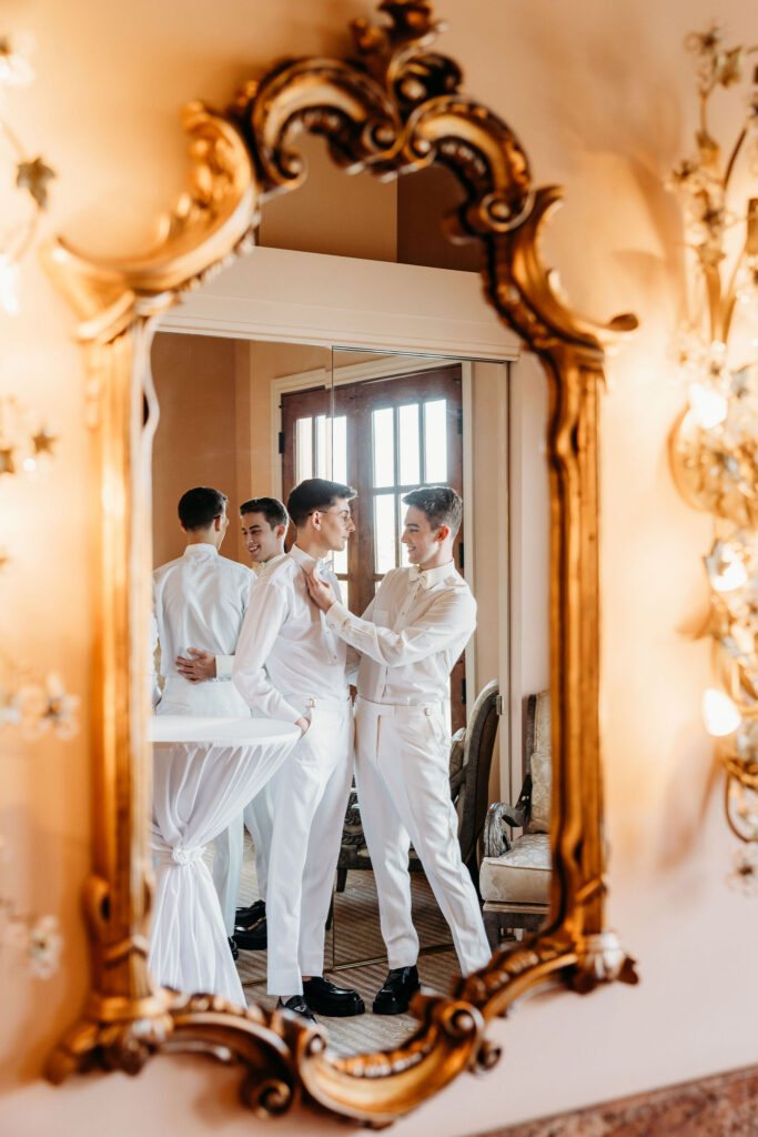 couple getting ready for their dream wedding day