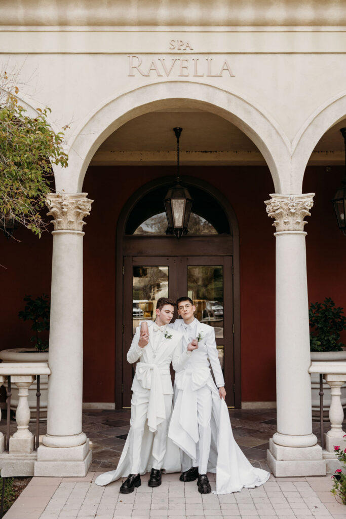cute picture of the couple smiling at the camera during their bridal portraits