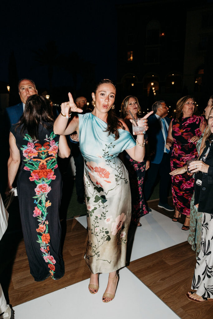 guests having the best time at the wedding reception