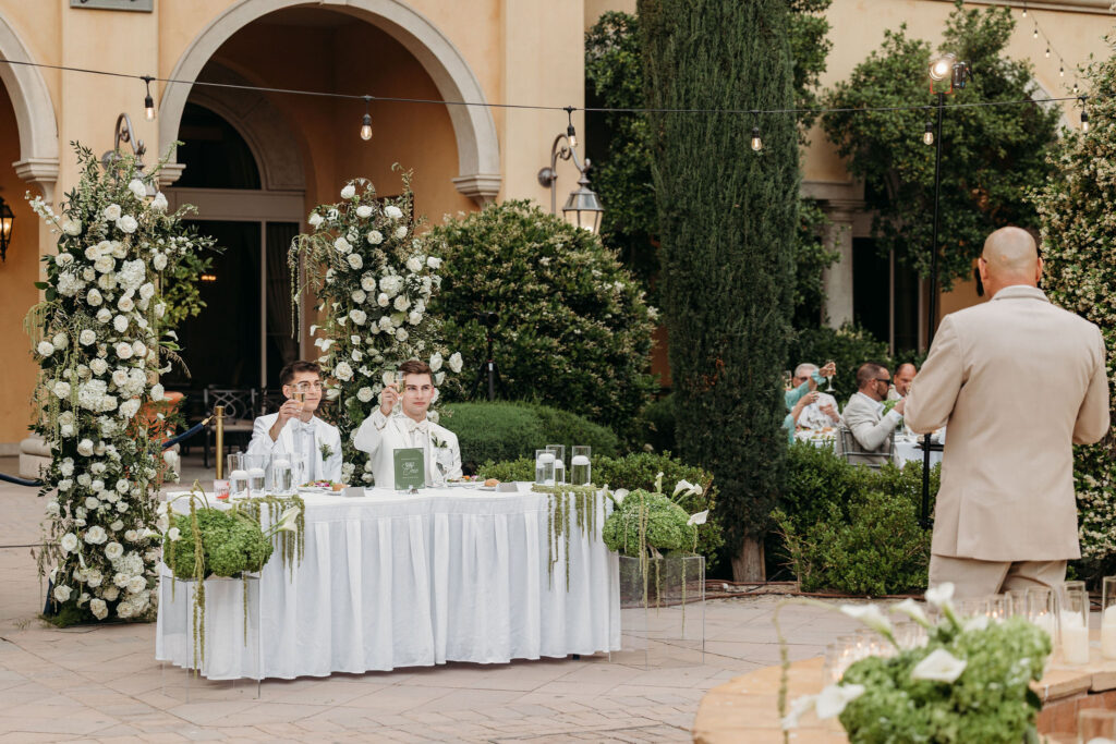 newlyweds at their wedding reception