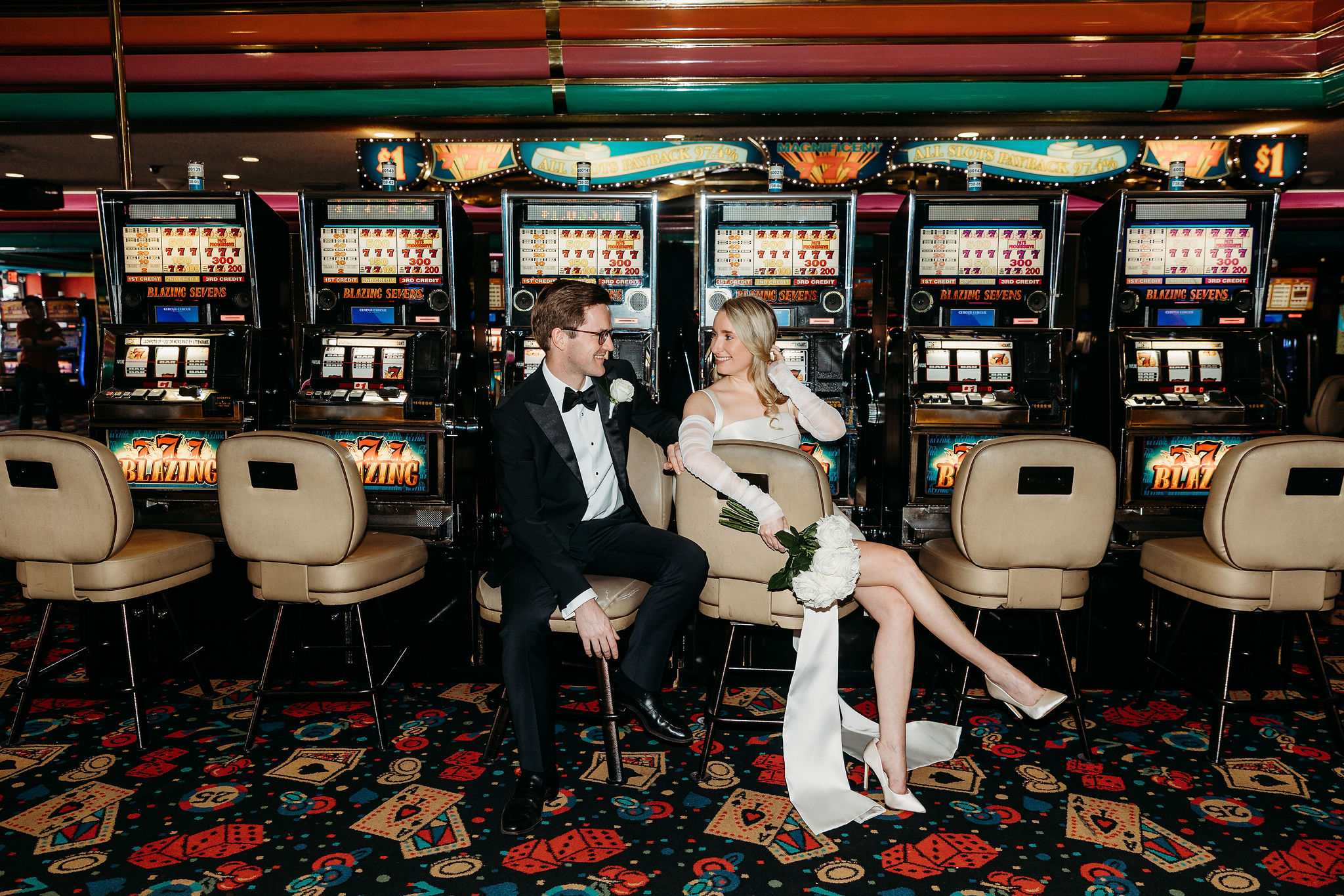 Las Vegas Bridal Photos at Circus Circus and Fremont Street | Tanja & Stef