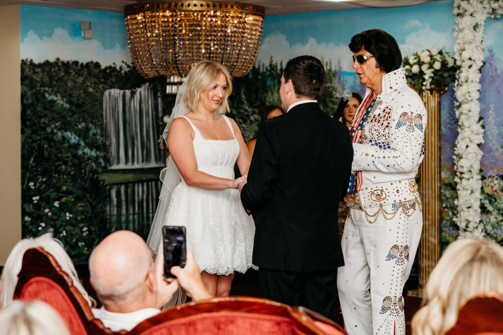 bride and groom emotional during their wedding ceremony