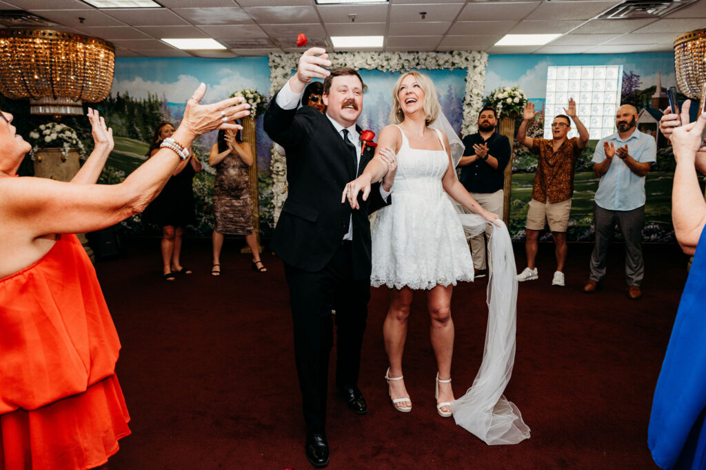 portrait of the newlyweds after their ceremony