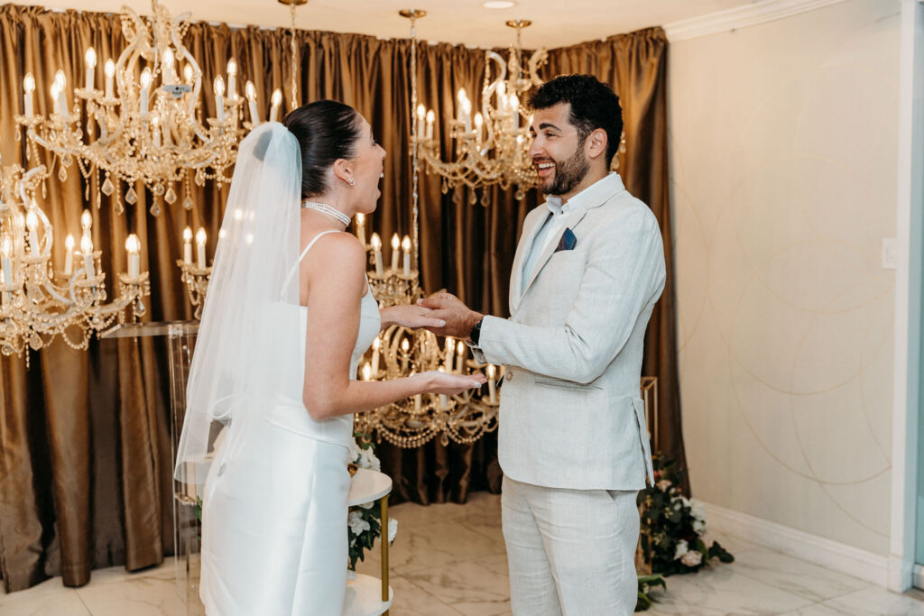 couple at their dream wedding ceremony in LV