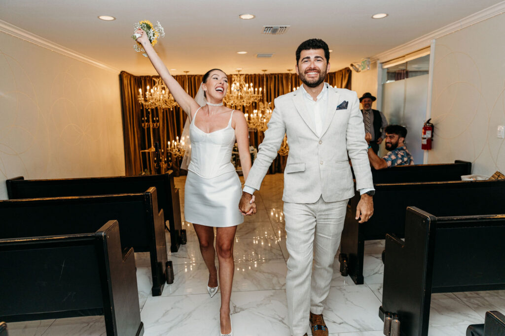 newlyweds after their dream wedding ceremony