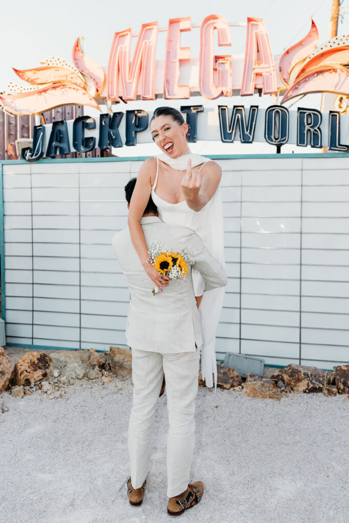 fun portrait of the the newlyweds at their dream elopement