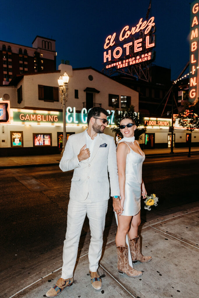 cute picture of the newlyweds holding hands