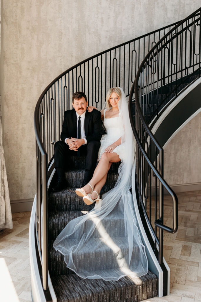 bride and groom at their dream las vegas elopement